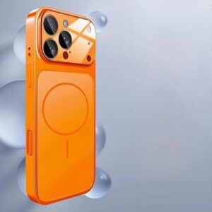Compatível com iPhone17 Promax/16/15/14/13 capa protetora fosca de carregamento sem fio (laranja, para iPhone 17 Pro Max)