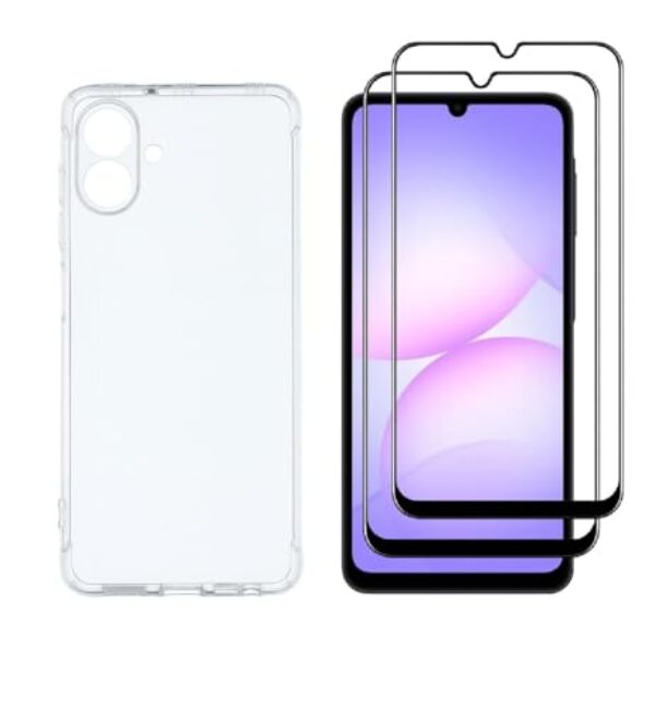 Compatível com Samsung Galaxy A07-1 Capinha Capa Case Anti Impacto + 2 Peliculas de Vidro 3d Cobre Toda a Tela