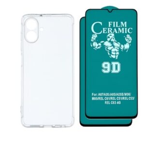 Compatível com Samsung Galaxy A07-1 Capinha Capa Case Anti Impacto + 2 Peliculas de Ceramica Gel 9d Full Coverage