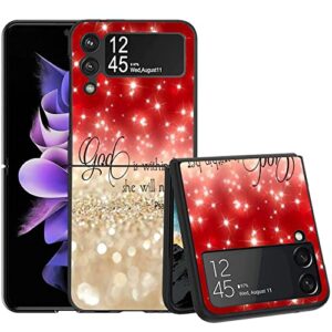 Compatível com Samsung Galaxy Z Flip 4, estilo popular, capa rígida à prova de choque, ultrafina, durável, capa protetora para Samsung Galaxy Z Flip4 5G, versículo bíblico Salmo 46:5