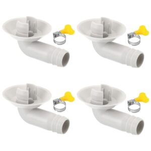 Conector de mangueira de drenagem de ar condicionado de 18 mm, 4 peças de conector de drenagem universal com aro de grampo para torneira de unidade AC de janela mini-dividida, estilo branco 7