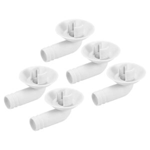 Conector de mangueira de drenagem de ar condicionado, tubo de 19 mm, acessórios de peça de substituição de encaixe de cotovelo para janela mini-dividida AC, bege pacote com 5