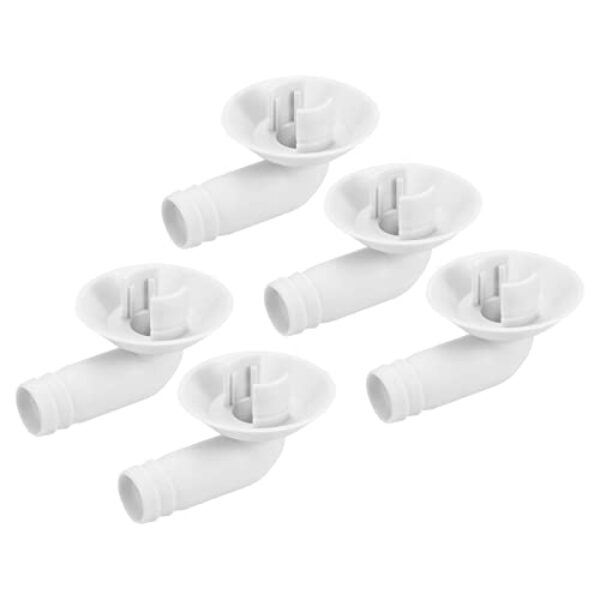 Conector de mangueira de drenagem de ar condicionado, tubo de 19 mm, acessórios de peça de substituição de encaixe de cotovelo para janela mini-dividida AC, bege pacote com 5