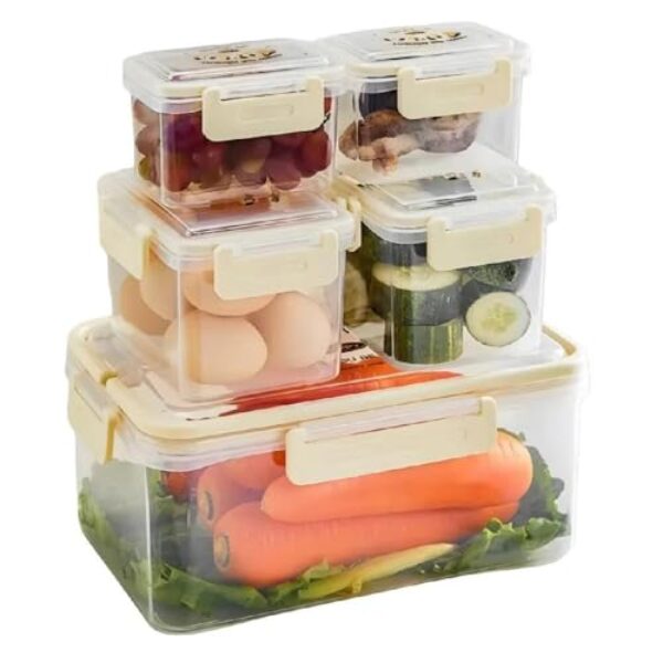 Conjunto 5 Potes Organizadores Herméticos Multiuso com Alça