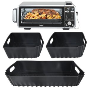 Conjunto de 3 frigideiras de silicone Ninja Air Fryer, para modelo de forno digital Air Fry SP0101, fácil de limpar e reutilizável