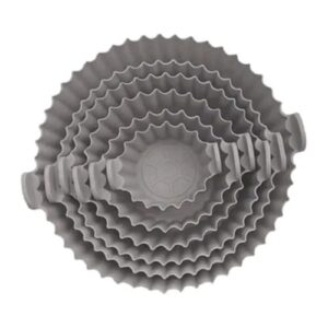 Conjunto de 6 Formas de Silicone, Redondas, Coloridas, Resistentes até 220°C, para Forno e Micro-ondas, Tamanhos Variados 7-19cm