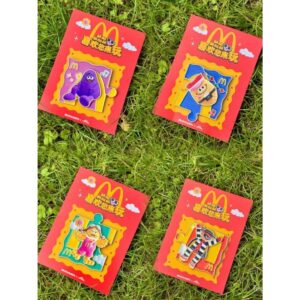 Conjunto de Ímãs de Geladeira do McDonald's Quatro Pequenos Favoritos Ímã de Geladeira Check-in Hambúrguer Grande Irmão