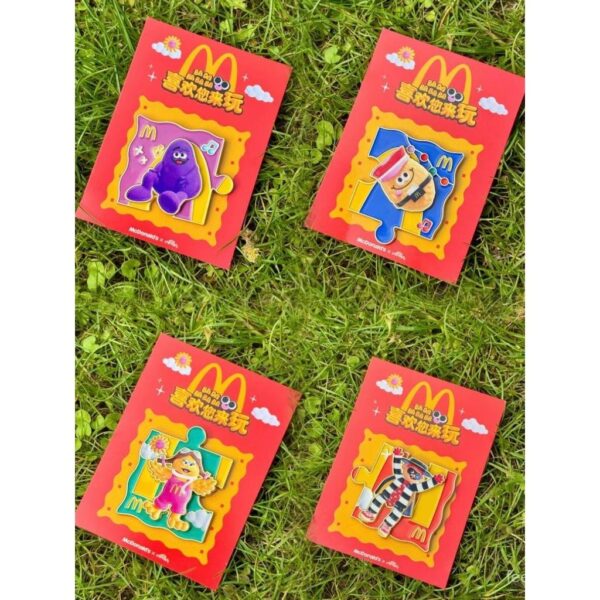 Conjunto de Ímãs de Geladeira do McDonald's Quatro Pequenos Favoritos Ímã de Geladeira Check-in Hambúrguer Grande Irmão