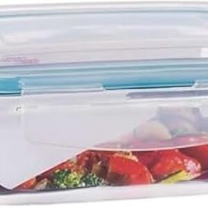 Conjunto de Potes Herméticos de Vidro, Tampa com Trava, Recipientes para Armazenamento de Alimentos, Retangular, Transparente (4)