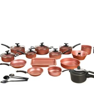 Conjunto Panelas 17 Pc antiaderente/Panela Pressão 2 Litros(Super Rose)