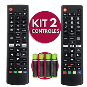 Controle LG KIT 2 CONTROLES TV LG Compatível Genérico Com Smart 4K LED LCD 24 32 40 43 50 60 Polegadas Controle LG