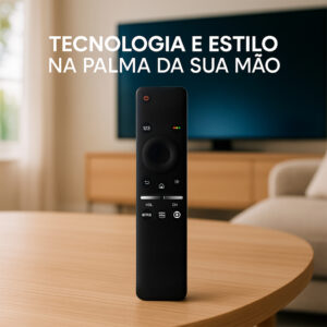Controle Remoto Compatível para Samsung TV, Smart TV 4K, QLED, OLED, com Botão Netflix, Infravermelho, 18 Botões, Preto