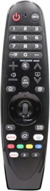 Controle remoto de substituição para Smart TVs Magic – Compatível com LG Android TV com controle de voz – Teclas de atalho para Netflix, Prime Video, Disney+, YouTube (LG AKB75855501)