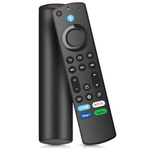 Controle remoto de voz de substituição para todas as séries Fire-Series, TV Cube/Stick, compatível com 4K Max/4K (1ª/2ª geração), (2ª/3ª geração)/Lite/HD, adequado para Insignia/Toshiba/Pioneer