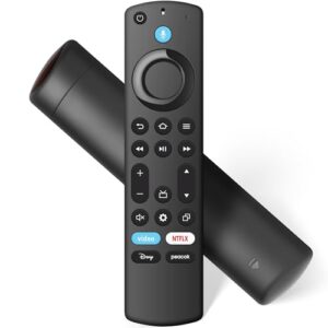 Controle remoto de voz de substituição para todos os cubos de Smart TV, compatível com Stick 4K Max/4K/Stick/Lite/HD, adequado para todas as séries Insignia-Toshiba-Pioneer-Omni QLED