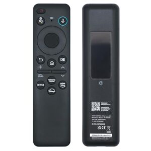 Controle remoto por voz solar BN59-01432A, recarregável por USB-C, Bluetooth com carregamento solar, compatível com Smart TV Samsung Neo QLED S90D Smart 8K HDR Ultra HD - Preto
