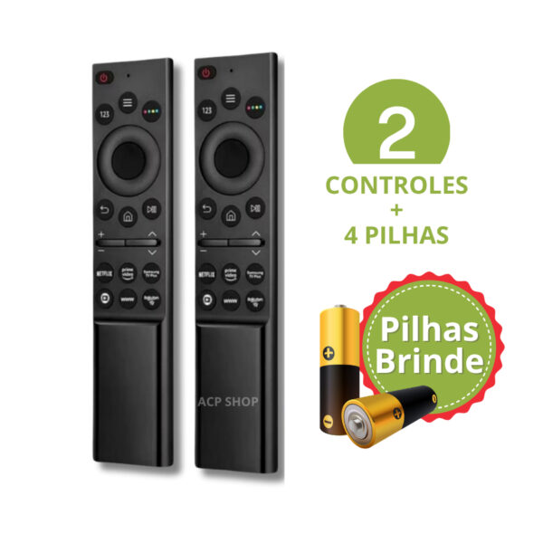 Controle Remoto Samsung Smart TV 4K/8K Compatível Q60 Q70 AU7700 BU800 CU800 – Netflix, Prime Video, Globoplay