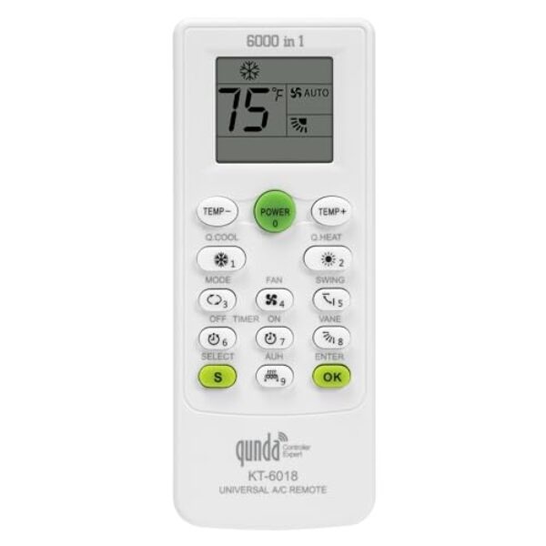Controle remoto universal de ar condicionado KT-6018, controlador de condicionamento LCD A/C 6000 em 1 para LG Mitsubishi Toshiba Haier Daikin Hitachi Sharp Panasonic Samsung Sanyo Hisense Fujitsu Ar