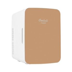 Cooluli Mini geladeira de 10 L para quarto - carro, mesa de escritório e dormitório universitário - aquecedor portátil de 12 V, alimentos, bebidas, cuidados com a pele, maquiagem de beleza - Geladeira