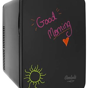 Cooluli Mini geladeira de 15L com quadro negro magnético – Geladeira pequena portátil para viagens, carro e escritório, V15LE2BK