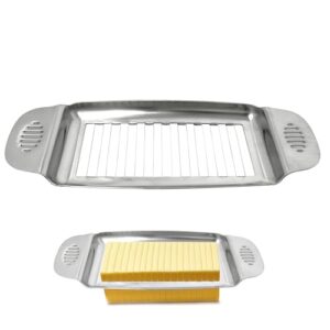 Cortador de manteiga e queijo, fio de aço inoxidável, seguro para contato com alimentos, cortador de manteiga portátil multiuso para bloquear queijo, manteiga, frutas macias e lavável na lava-louças