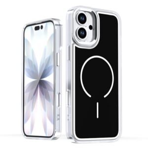 COTDINFOR Capa magnética para iPhone 16 Plus, compatível com controle de câmera MagSafe TPU transparente e traseira fosca suave antiimpressão digital à prova de choque para iPhone 16 Plus 6,7