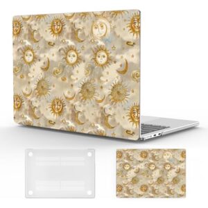 CozyNestCY Capa branca para MacBook Air 13 polegadas 2022 2021 2020 2019 2018 bonito sol lua estrelas plástico capa rígida Touch ID A1932 A2179 M1 A2337 Design exclusivo Slim Protect Case
