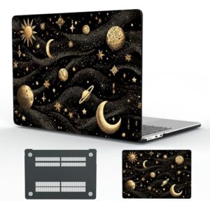 CozyNestCY Capa moderna azul sol lua para MacBook Air 13 polegadas 2022 2021 2020 2019 2018 capa rígida de plástico design touch ID A1932 A2179 M1 A2337 estética celestial fina capa protetora