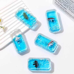 Criativo criativo dos desenhos animados geladeira adesivos Glitter líquido pequenos ornamentos geladeira adesivos barco