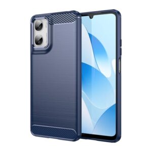 CruzerLite Capa para Moto G06, design de textura de fibra de carbono, antiarranhões, absorção de choque, projetada para Moto G06 Power Case (2025) (azul)