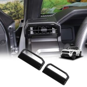 Daeiclru Tampa decorativa A/C de saída de ar lateral do painel compatível com Toyota Tacoma 2024 2025, ventilação de ar condicionado para painel acessórios de acabamento (preto brilhante)