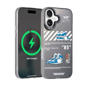 danduolai Capa de telefone luxuosa para iPhone 16e para meninos homens basquete tênis design de rua estética à prova de choque capa de designer proteção total compatível com iPhone 16e capa