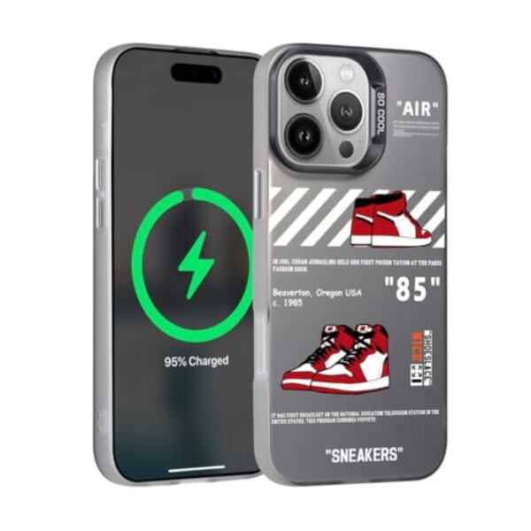danduolai Capa de telefone luxuosa para iPhone 16 Promax para meninos homens basquete tênis design de rua estética à prova de choque designer capa proteção contra quedas compatível com iPhone 16 Pro