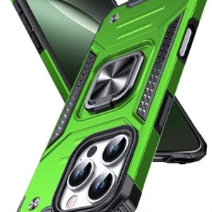 DASFOND Capa projetada para 16 Pro Max com suporte, anel de metal giratório aprimorado de 360° com suporte de anel de metal de grau militar, resistente a impactos, à prova de choque, capa protetora