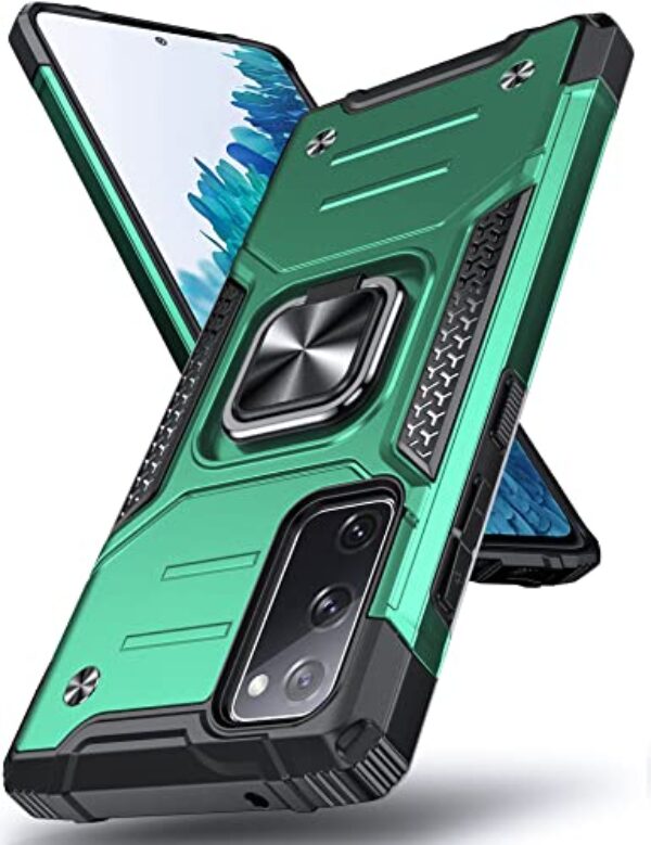 DASFOND Capa protetora para celular Galaxy S20 FE projetada para Galaxy S20 FE com suporte, anel de metal giratório de 360°, resistente a impactos, à prova de impacto, para Samsung Galaxy S20 FE