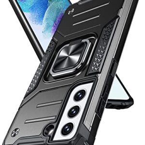 DASFOND Capa protetora para celular Galaxy S21 FE projetada para Galaxy S21 FE com suporte, anel de metal giratório de 360°, resistente a impactos, à prova de impacto, para Samsung Galaxy S21 FE