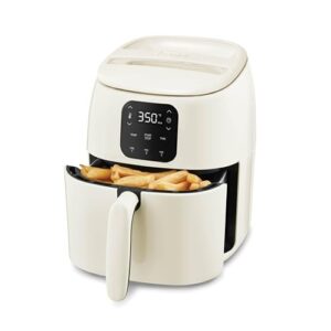DASH Tasti-Crisp Forno de cerâmica Air Fryer, 2,6 litros, creme – Fritadeira a ar compacta para alimentos mais saudáveis em minutos, superfície antiaderente de cerâmica, ideal para espaços pequenos
