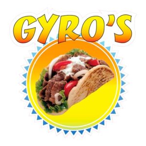 Decalques personalizados de caminhão de alimentos giroscópios estilo grego B sinal de concessão de alimentos e bebidas 61 cm no design lateral mais longo apenas