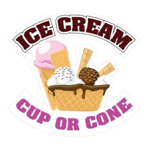 Decalques personalizados de food truck, copo de sorvete ou cone, placa de concessão de alimentos e bebidas 25,4 cm no design lateral mais longo apenas