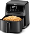 DEIME Air Fryer 7,2 QT 1700 W, forno sem óleo, fritadeiras de ar saudável, grande capacidade com 8 predefinições, tela LCD sensível ao toque, cozimento personalizável, cesta antiaderente (preto)