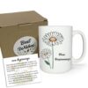 DENNSHH Presentes New Beginnings para mulheres, caneca de margarida de 425 g, presente para colega de trabalho, formatura, despedida, adeus, boa sorte, novo trabalho, separação, presentes de divórcio
