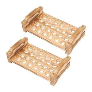 DimyFew Suporte de Madeira para Ovos de Codorna (2 Peças), Organizador de Ovos Reutilizável, Bandeja Expositora para, Armário E Cozinha.