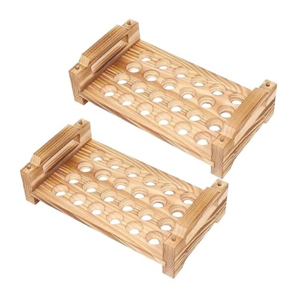 DimyFew Suporte de Madeira para Ovos de Codorna (2 Peças), Organizador de Ovos Reutilizável, Bandeja Expositora para, Armário E Cozinha.