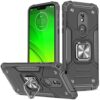 Dionsibei Moto G7 Power Case Capa com suporte embutido de grau militar com armadura de suporte resistente à prova de choque Capa protetora para Motorola Moto G7 Power Phone Case (Preto)