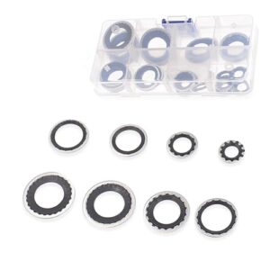 Dogary 30 peças de juntas A/C para carro, 6 tamanhos, conjunto sortido de arruela de vedação de porta de compressor de sistema A/C, à prova de ferrugem, kit de anel de vedação de bomba de resfriamento
