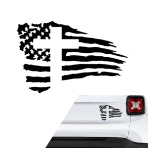 Dogary Adesivo de cruz da bandeira americana, decalque de vinil cristão para janelas e corpos de carros, decalque decorativo personalizado à prova d'água para carros, laptops e geladeiras (preto)