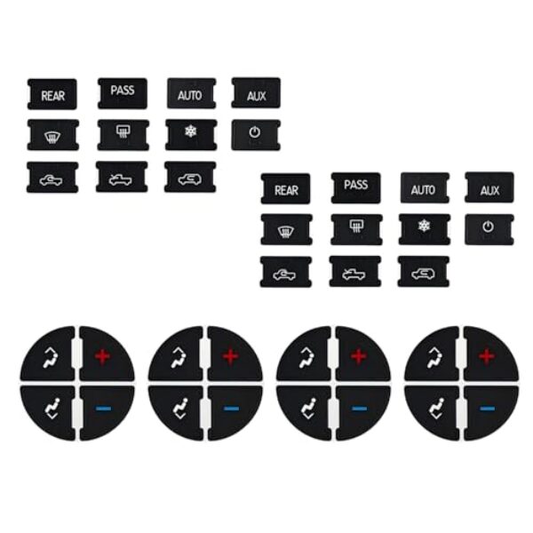 Dogary Adesivo de reparo de botão AC Dash, decalque de várias especificações para botão de interruptor de ventilador do console central, adesivo à prova d'água e antidesbotamento, para botões AC