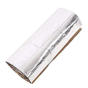 Domary Tapete de Espuma de Isolamento Térmico de Som de Carro Com 10 Mm de Espessura, Algodão de Borracha de Folha de Alumínio, para Firewall de Encosto de capô, Com Adesivo, Montagem