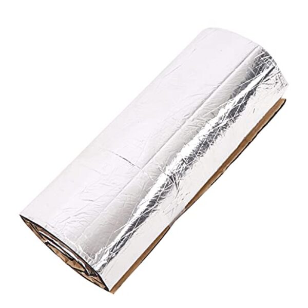 Domary Tapete de Espuma de Isolamento Térmico de Som de Carro Com 10 Mm de Espessura, Algodão de Borracha de Folha de Alumínio, para Firewall de Encosto de capô, Com Adesivo, Montagem