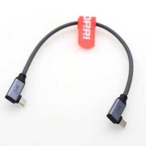 DRRI Cabo de dados de ângulo reto tipo C 20Gbps 10Gbps PD100W carregador rápido USB 3.2 Gen2 para monitor de vídeo 4K @84Hz MacBook iPad UHDTV Laptop